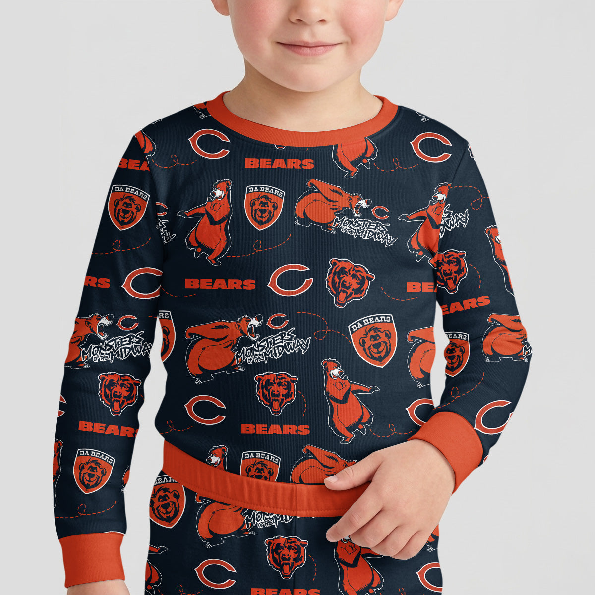 Chicago Football x Captain Inspired Bamboo Two Piece Long Sleeve Pajama Set