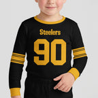 Steelers Football TJ Watt 90! Inspired Bamboo Two Piece Long Sleeve Pajama Set