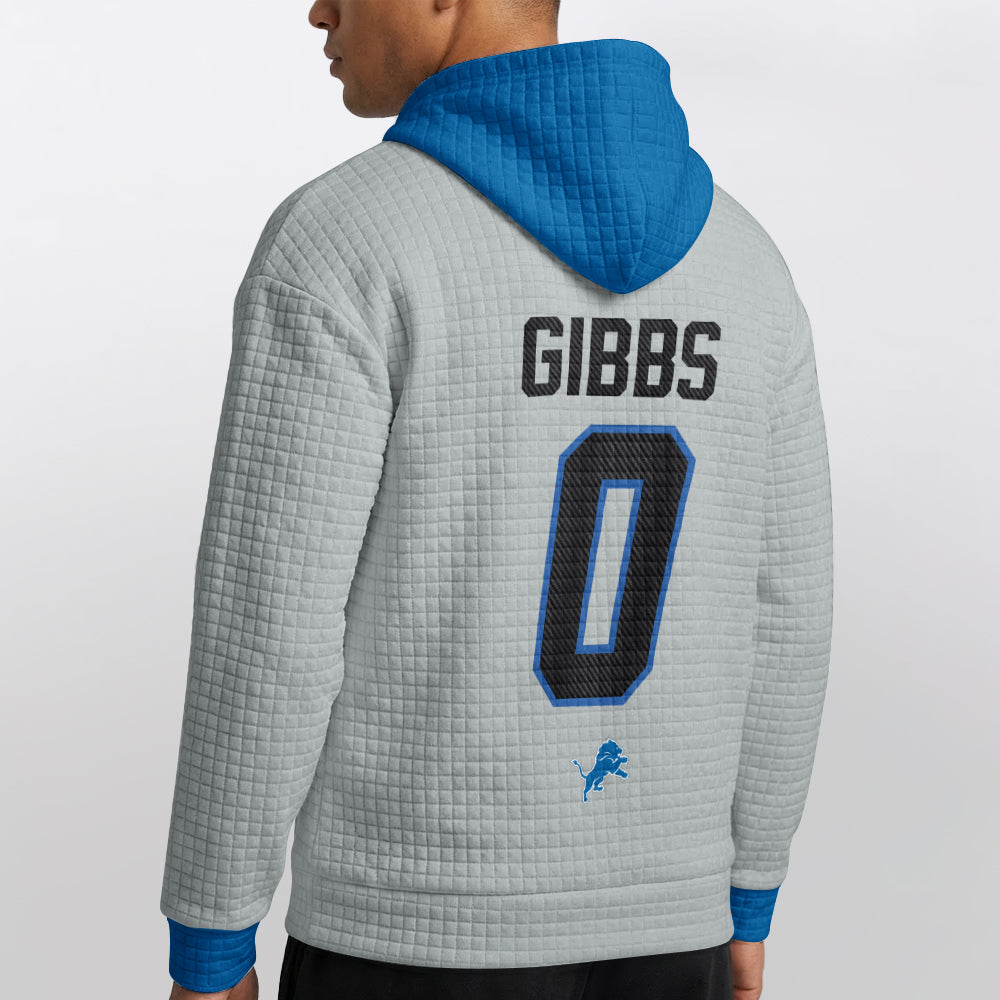 Detroit Lions Rivalries Jahmyr Gibbs 0 Football Waffle Hoodie