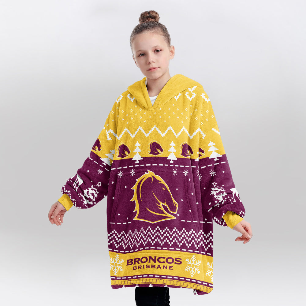Brisbane Rugby Old School Blanket Hoodie