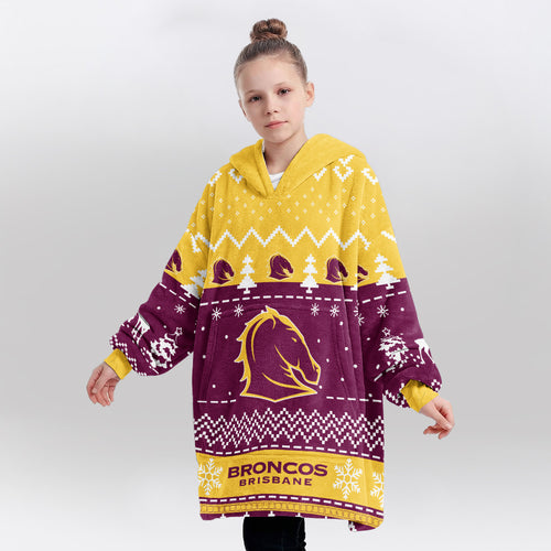 Brisbane Rugby Old School Blanket Hoodie