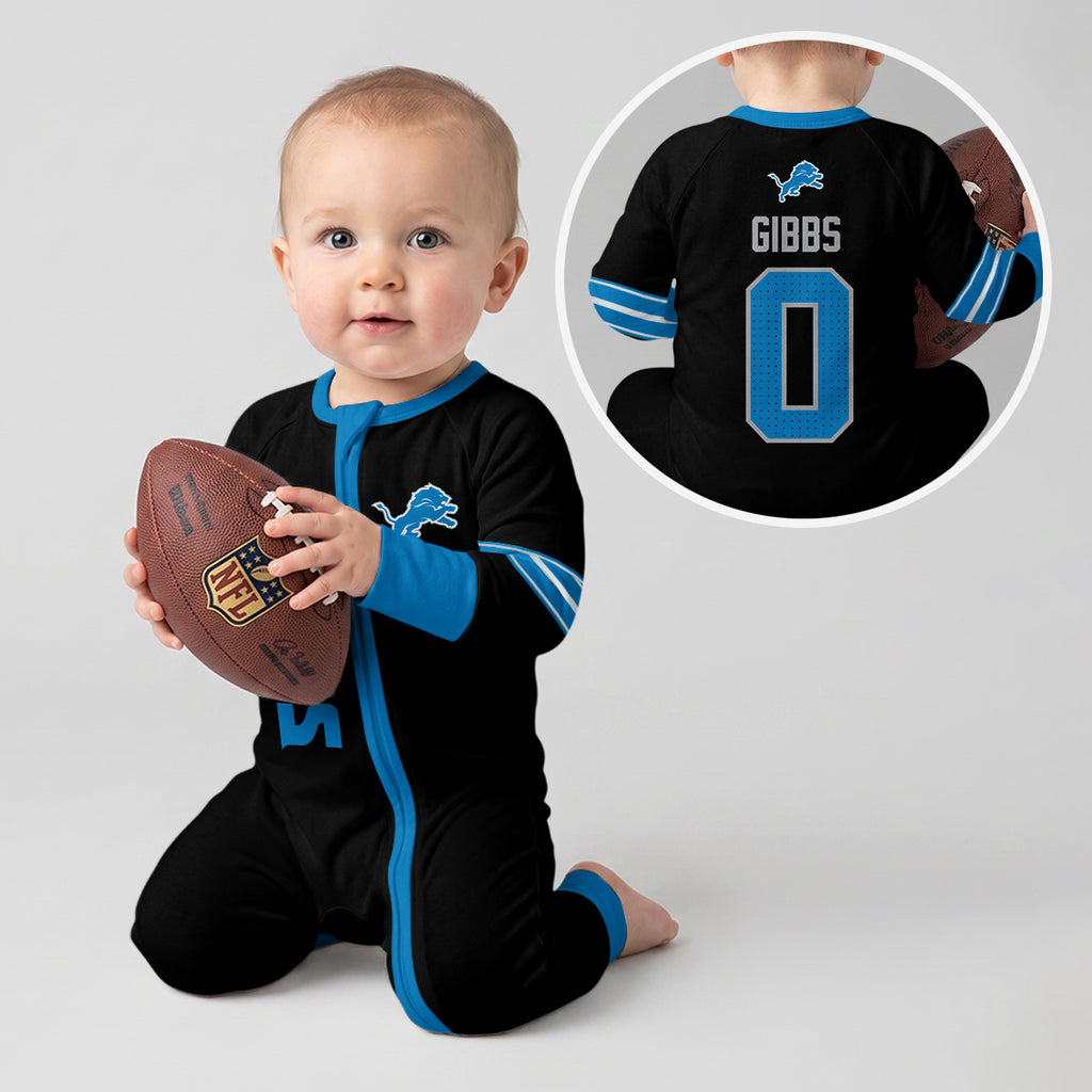 Detroit L. Football JG 0! Inspired Bamboo Two Piece Long Sleeve Pajama Set