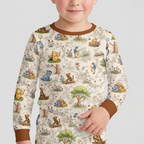 Silly Bear and Friends Bamboo Two Piece Long Sleeve Pajama Set