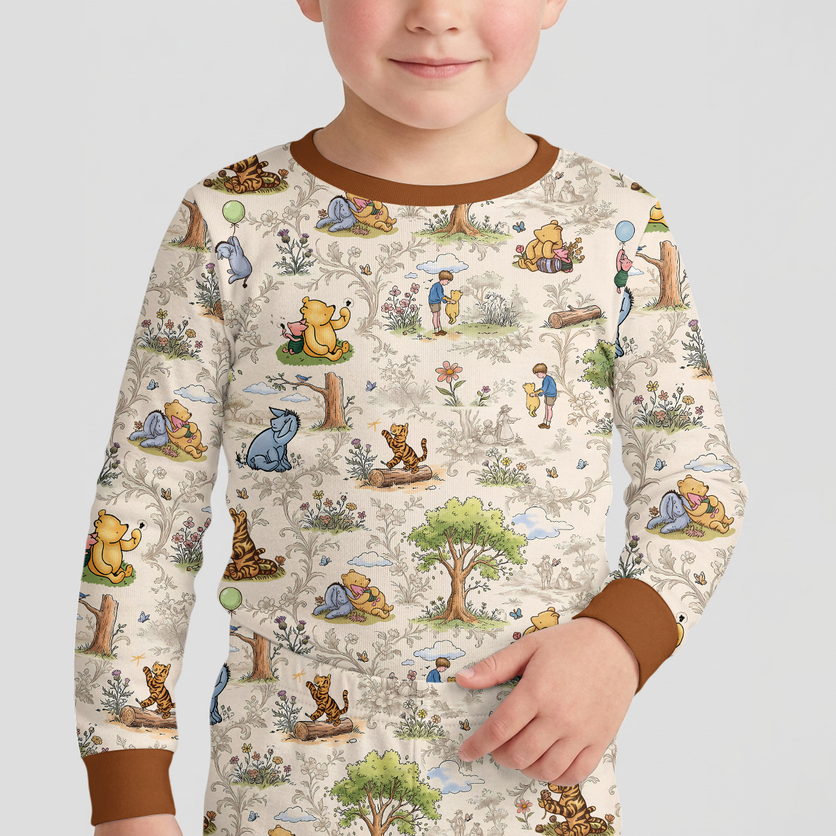 Silly Bear and Friends Bamboo Two Piece Long Sleeve Pajama Set
