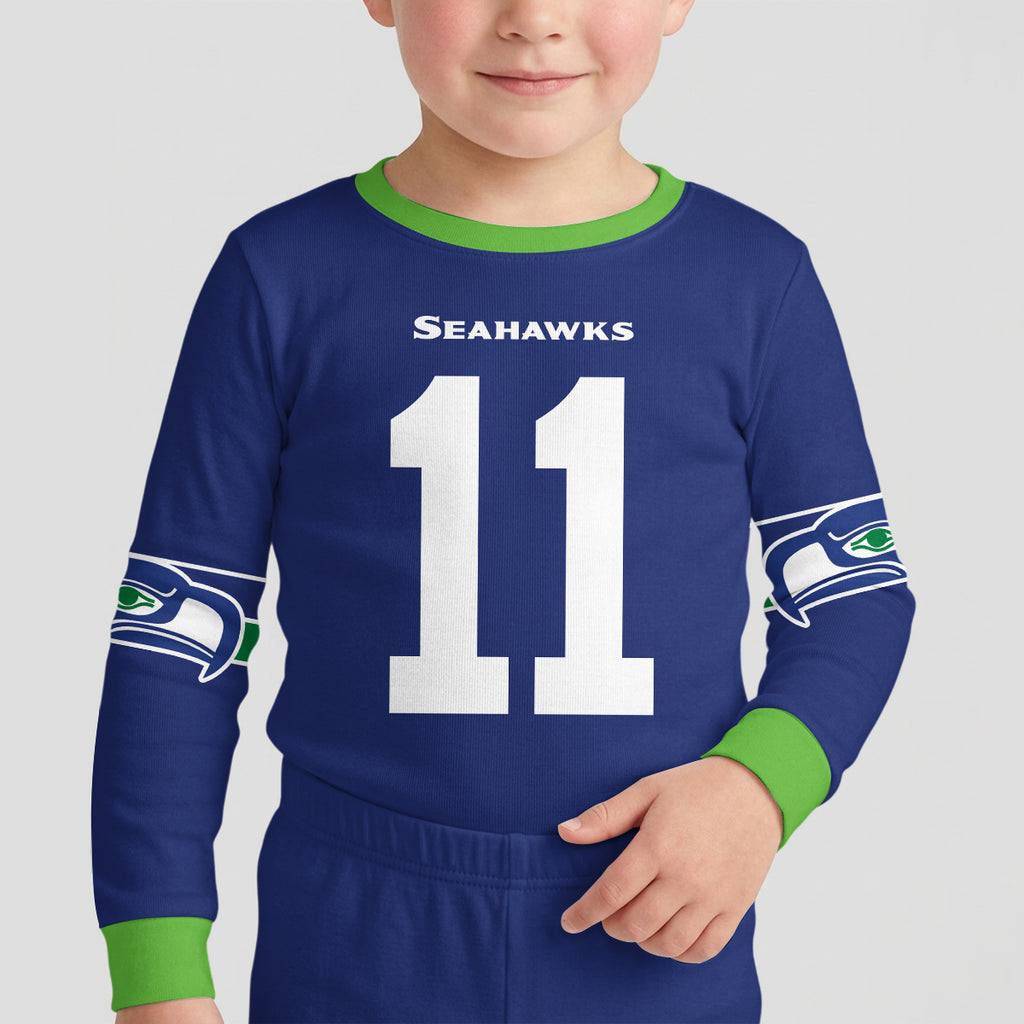 Seahawks Football Inspired Bamboo Two Piece Long Sleeve Pajama Set