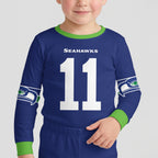 Seahawks Football Inspired Bamboo Two Piece Long Sleeve Pajama Set