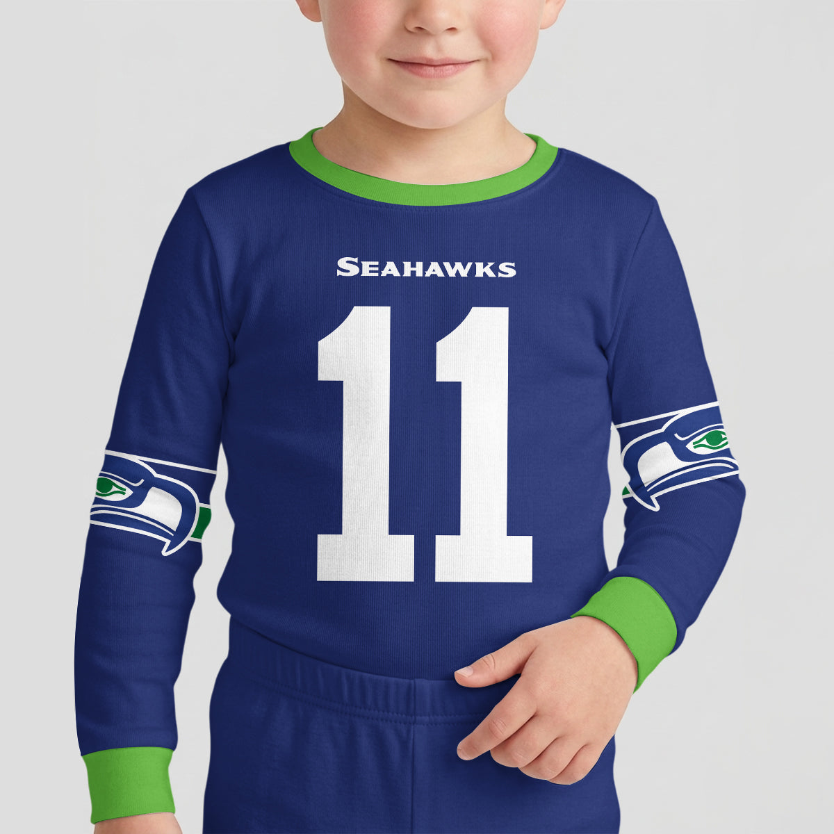 Seahawks Football Inspired Bamboo Two Piece Long Sleeve Pajama Set