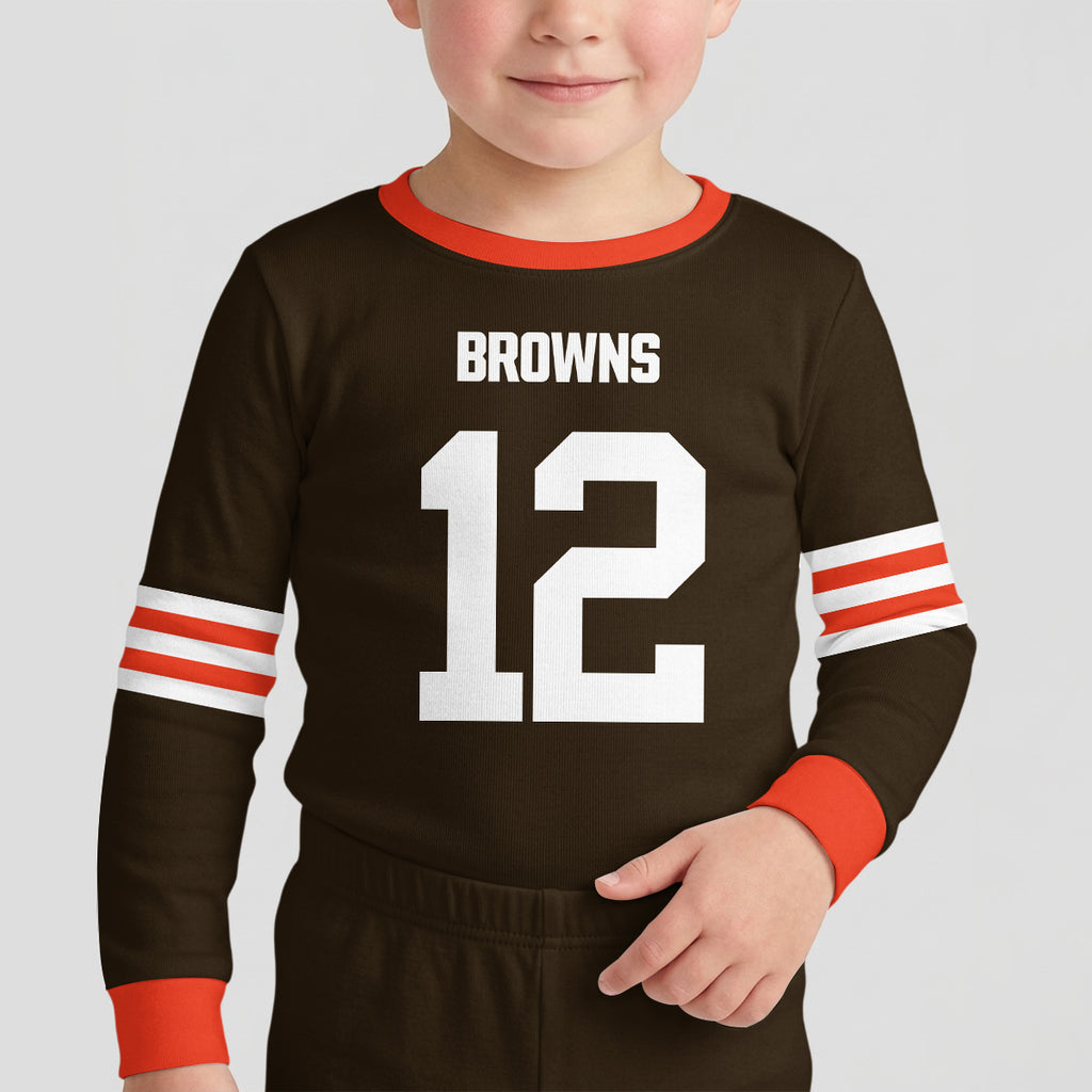Cleveland Browns Football!! Inspired Bamboo Two Piece Long Sleeve Pajama Set
