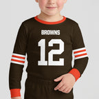 Cleveland Browns Football!! Inspired Bamboo Two Piece Long Sleeve Pajama Set
