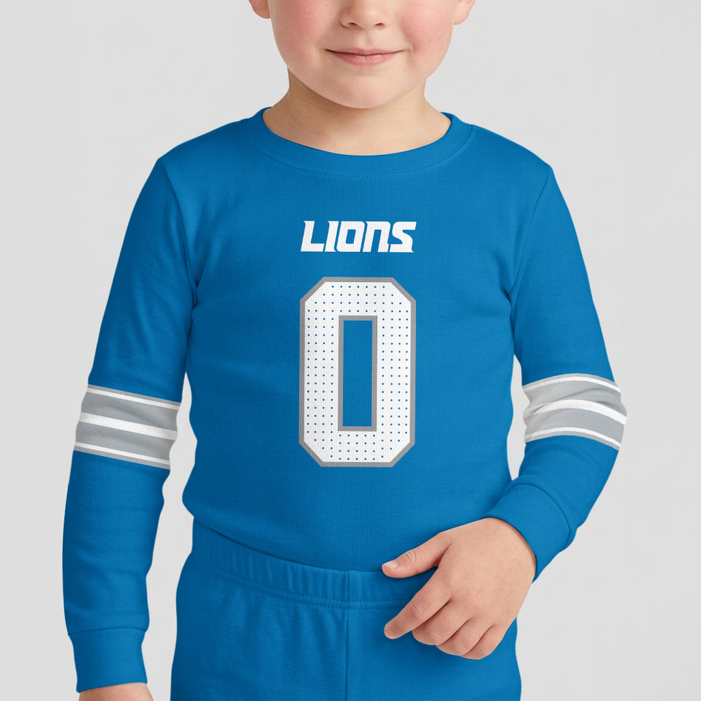 Detroit L. Football JG 0! Inspired Bamboo Two Piece Long Sleeve Pajama Set