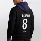Baltimore R. Rivalries Lamar Jackson 8 Football Waffle Hoodie