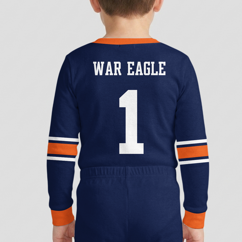 Auburn Tigers Football!! Inspired Bamboo Two Piece Long Sleeve Pajama Set