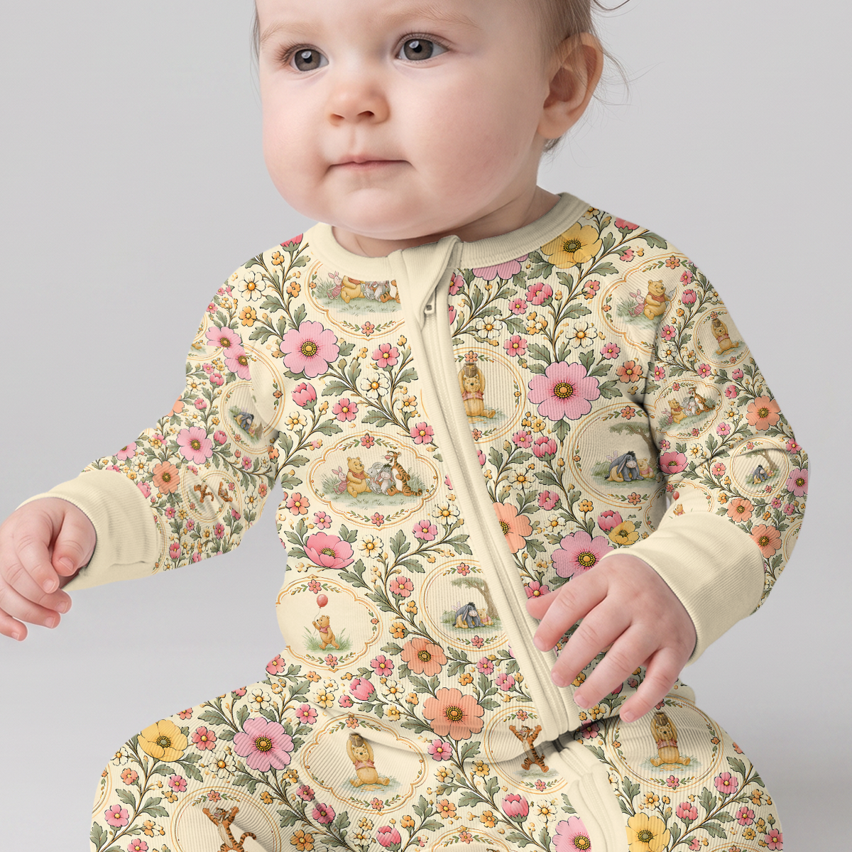 Floral Silly Bear and Friends Bamboo Convertible Zippy