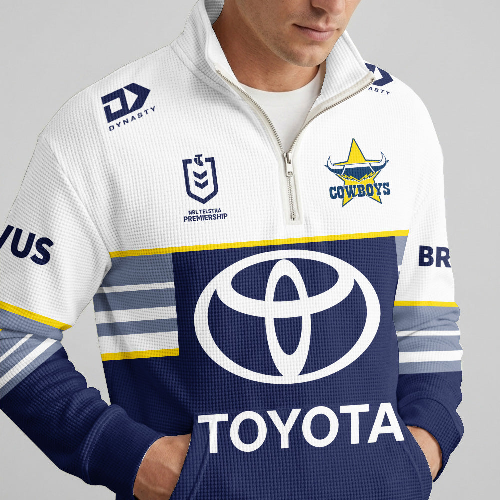 Cowboys Quarterzip Waffle Sweatshirt