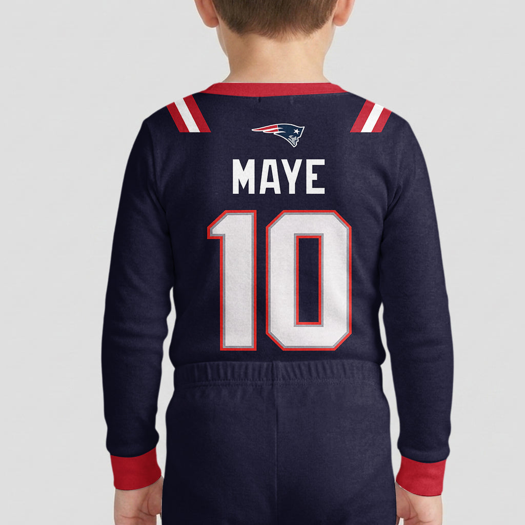 Patriots Football Maye 10! Inspired Bamboo Two Piece Long Sleeve Pajama Set