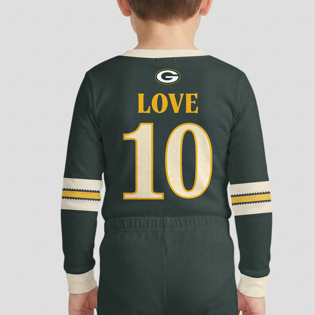 Packers JL10 Football! Inspired Bamboo Two Piece Long Sleeve Pajama Set