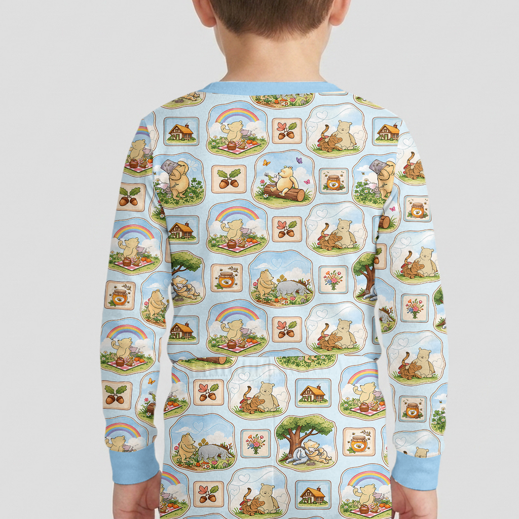 Silly Bear and Friends Bamboo Two Piece Long Sleeve Pajama Set