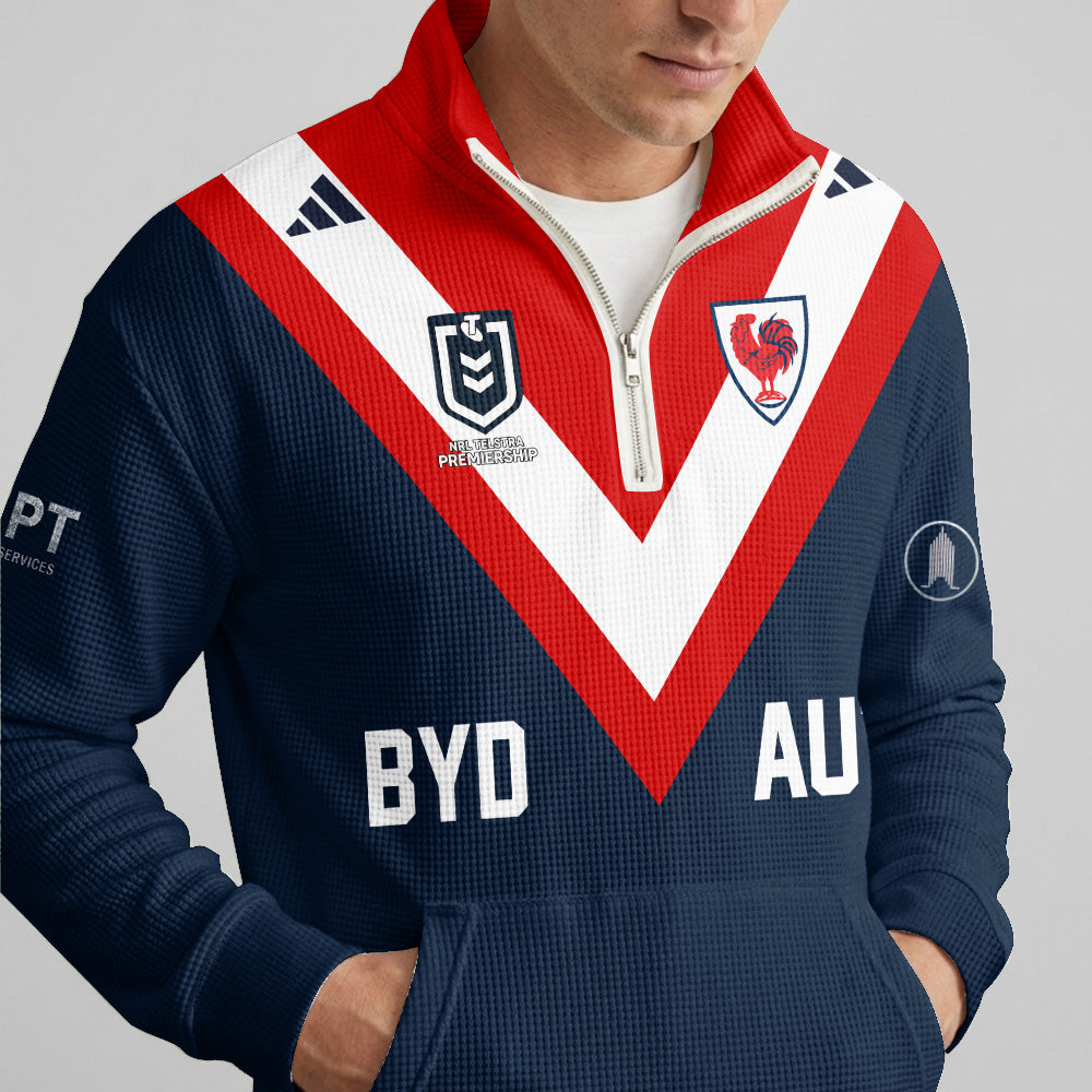 Roosters Quarterzip Waffle Sweatshirt