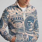 Cronulla-Sutherland Quarterzip Waffle Sweatshirt
