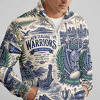 New Zealand Warriors Quarterzip Waffle Sweatshirt