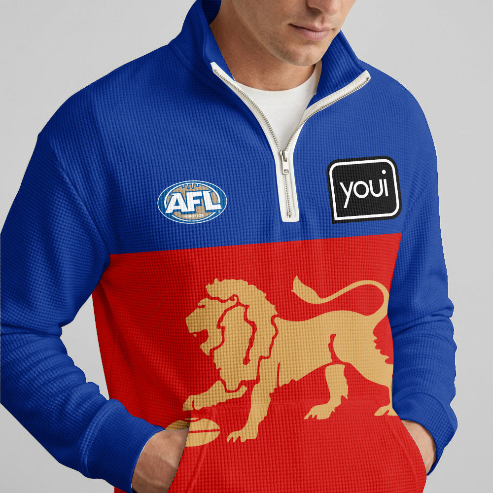 Brisbane Football Quarterzip Waffle Sweatshirt