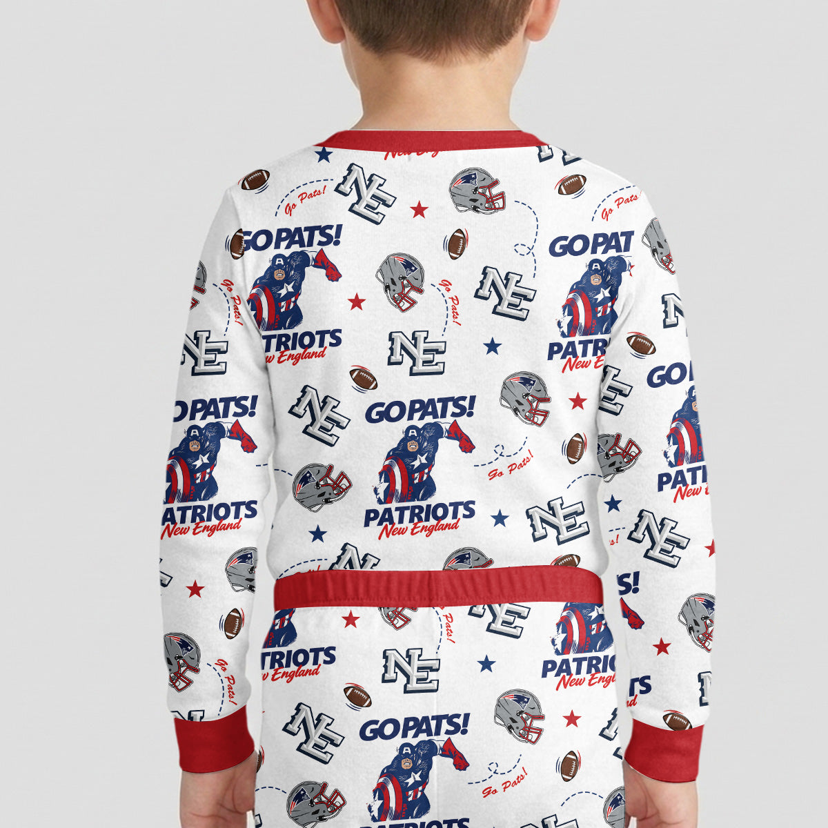 Patriots Football x Captain Inspired Bamboo Two Piece Long Sleeve Pajama Set