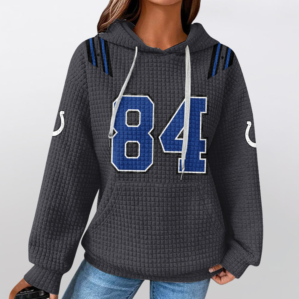 Indianapolis C. Rivalries Warren 84 Football Waffle Hoodie