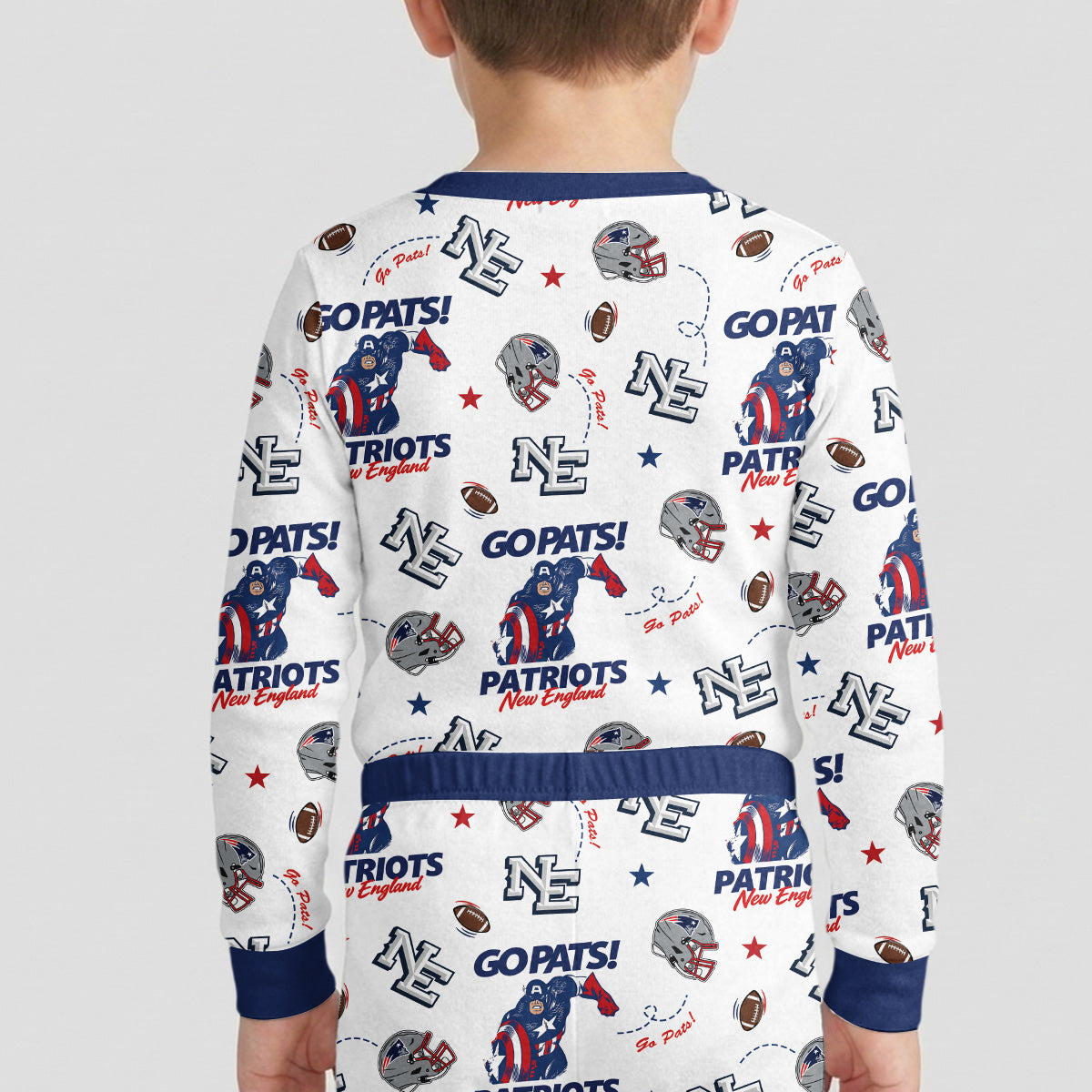 Patriots Football x Captain Inspired Bamboo Two Piece Long Sleeve Pajama Set
