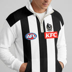 Collingwood Football 10 Pendlebury Quarterzip Waffle Sweatshirt