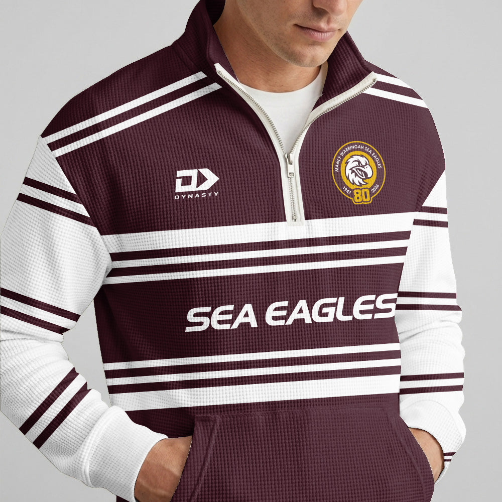 Sea Eagles Quarterzip Waffle Sweatshirt
