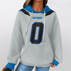Detroit Lions Rivalries Jahmyr Gibbs 0 Football Waffle Hoodie