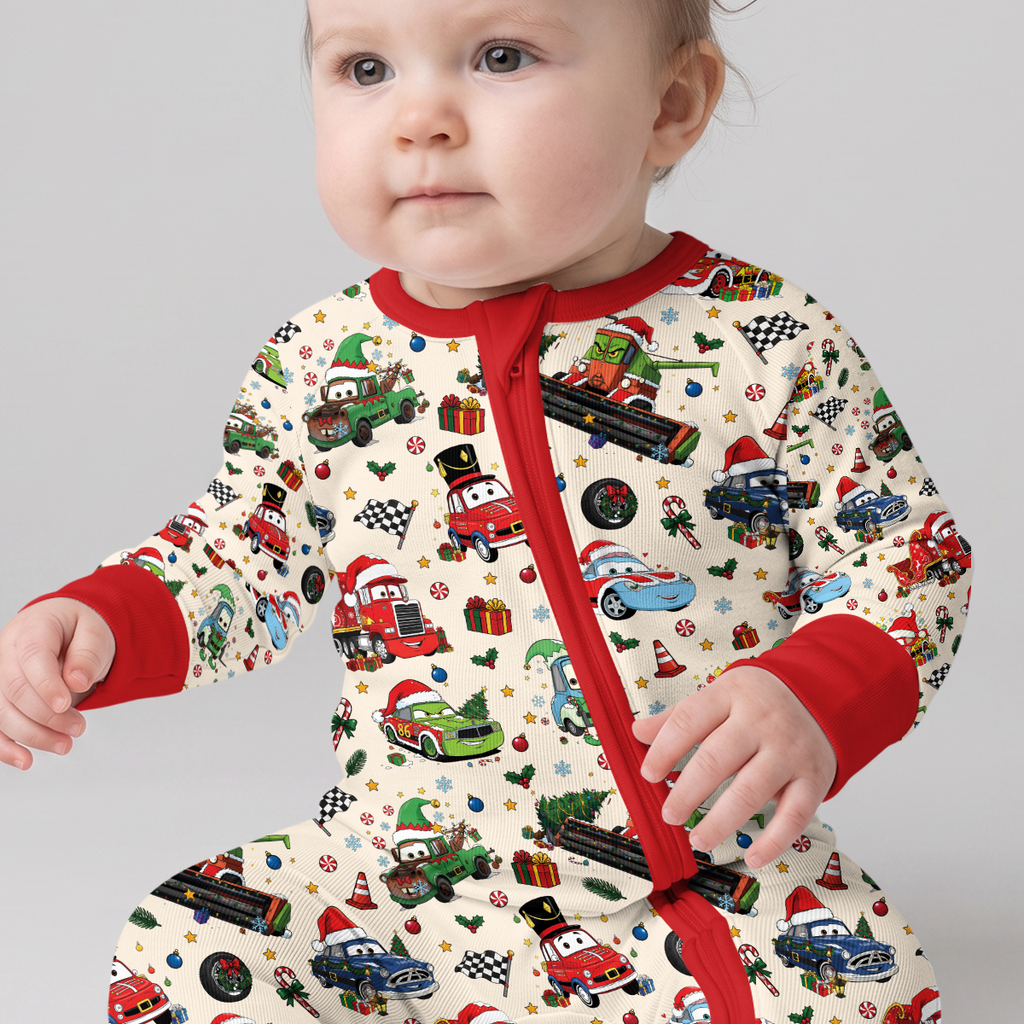 Merry Christmas Race Car Bamboo Convertible Zippy