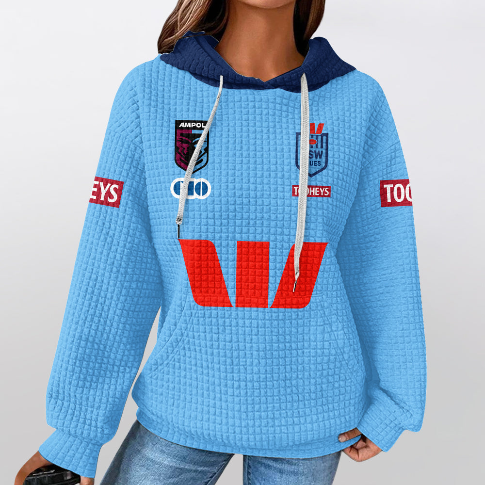 NSW Blues Rugby Waffle Hoodie