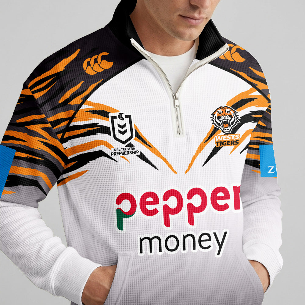 Tigers Quarterzip Waffle Sweatshirt