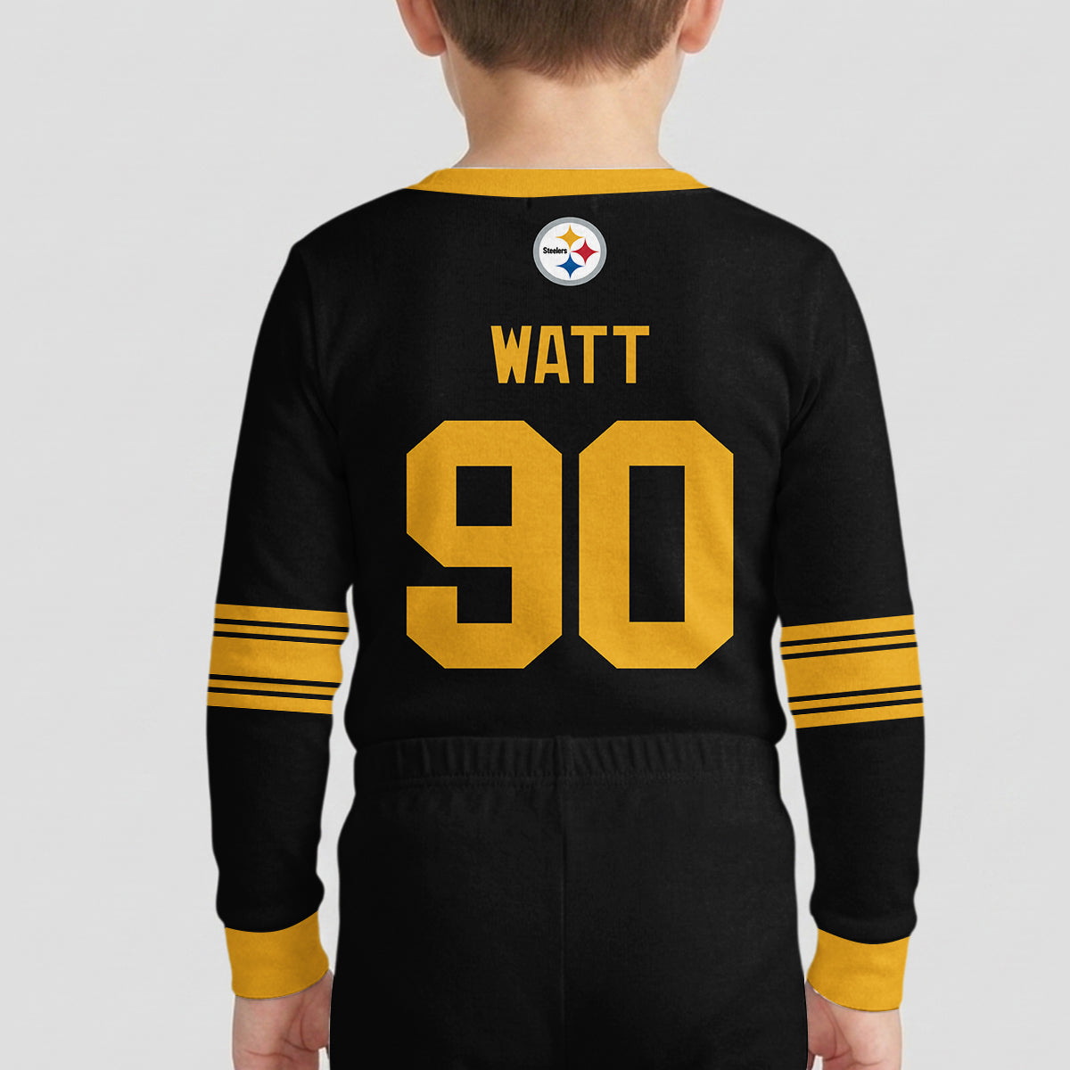 Steelers Football TJ Watt 90! Inspired Bamboo Two Piece Long Sleeve Pajama Set