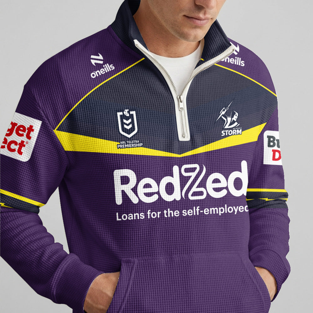 Melbourne Rugby Quarterzip Waffle Sweatshirt