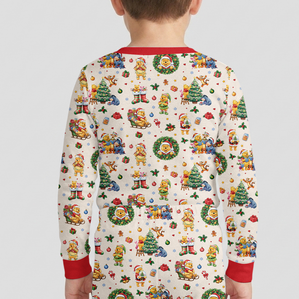 Merry Christmas Bear and Friends Bamboo Two Piece Long Sleeve Pajama Set