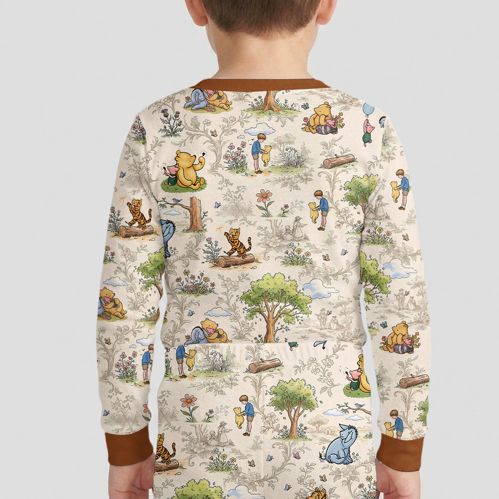 Silly Bear and Friends Bamboo Two Piece Long Sleeve Pajama Set