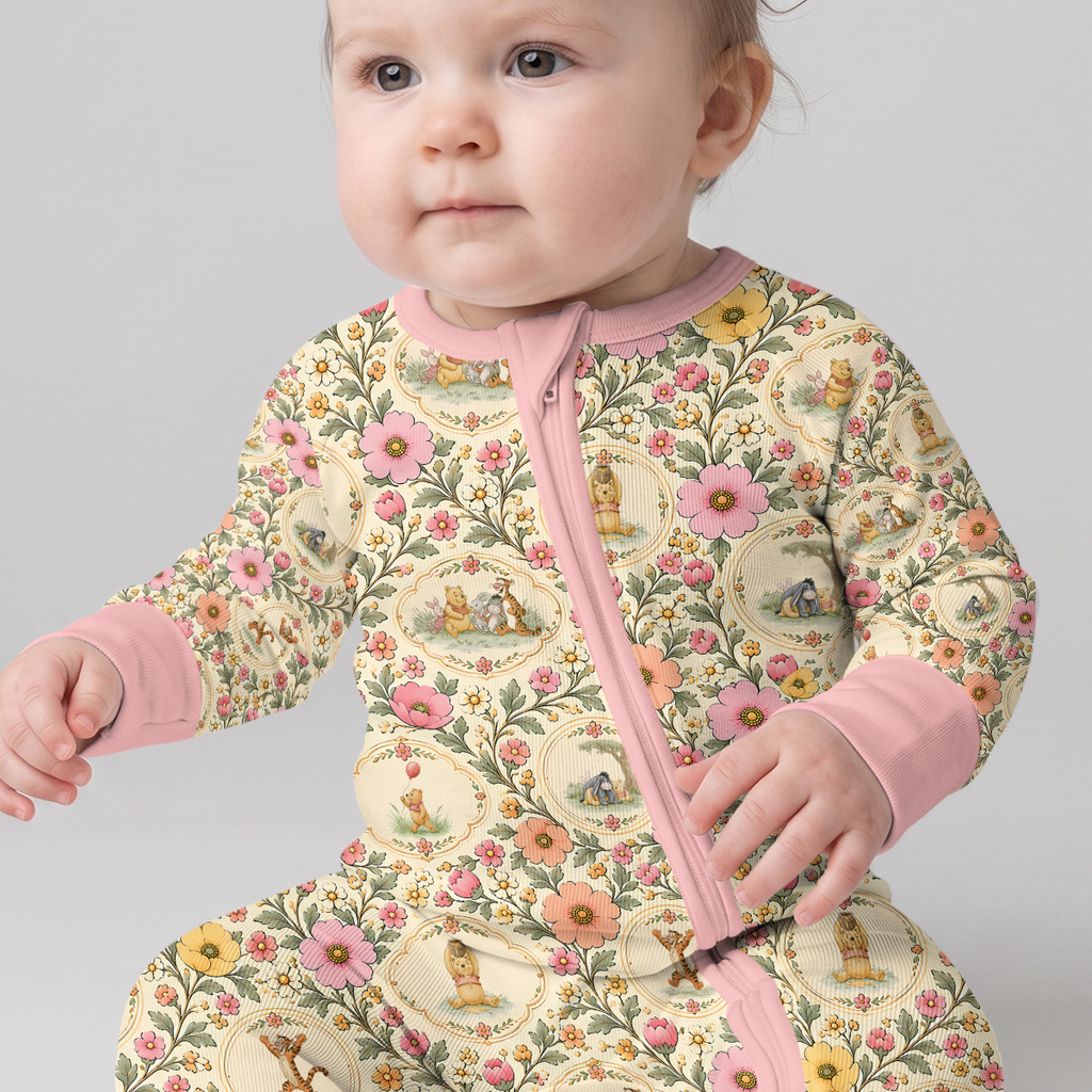 Floral Silly Bear and Friends Bamboo Convertible Zippy