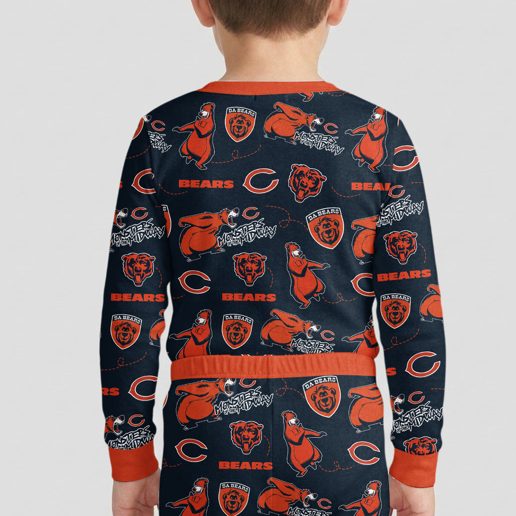Chicago Football x Captain Inspired Bamboo Two Piece Long Sleeve Pajama Set