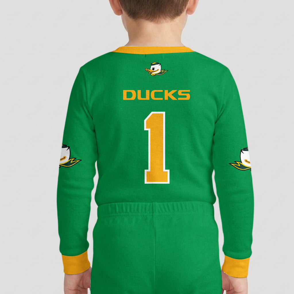 Oregon Ducks Football! Inspired Bamboo Two Piece Long Sleeve Pajama Set