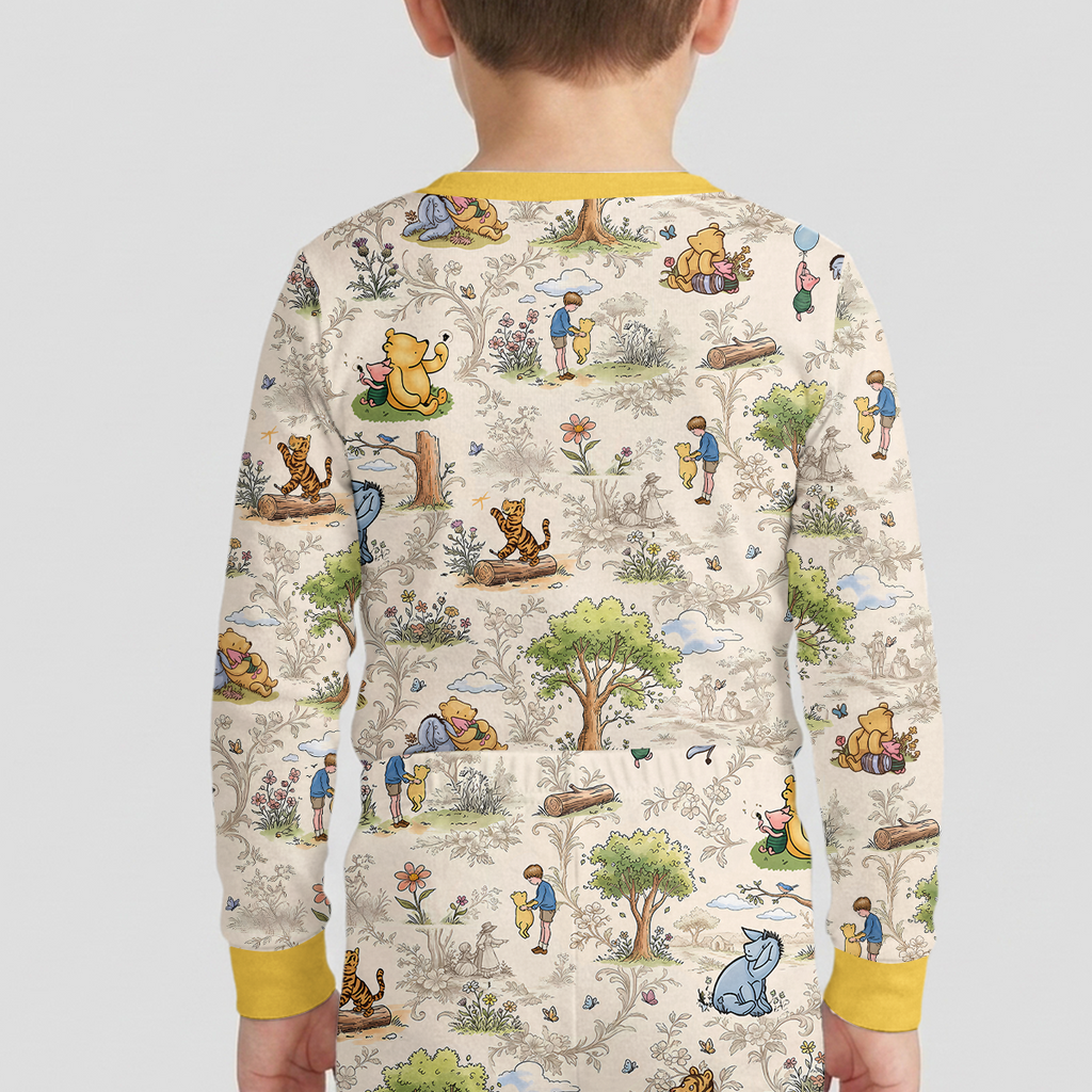 Silly Bear and Friends Bamboo Two Piece Long Sleeve Pajama Set