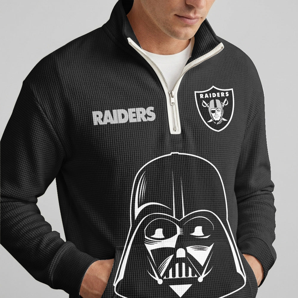 Raiders x D.V. Quarterzip Waffle Sweatshirt