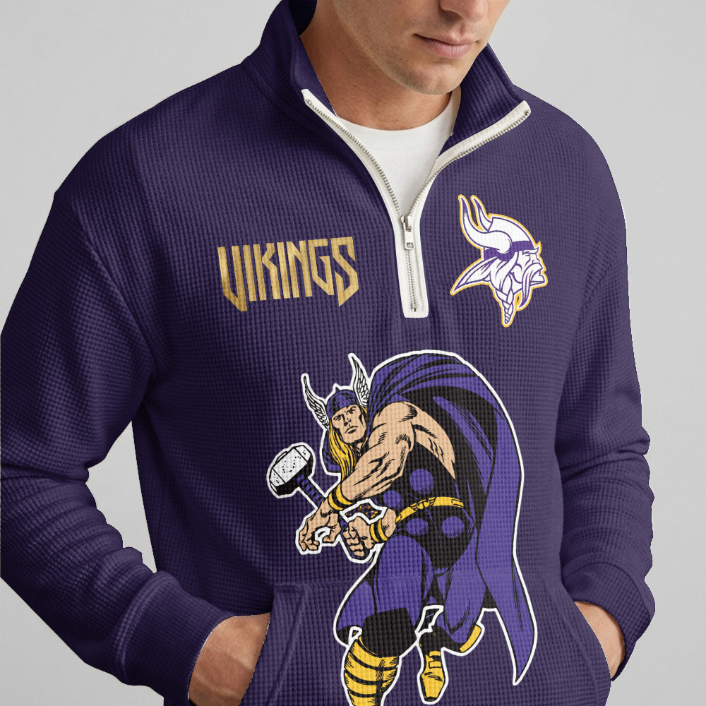 Minnesota V.I.K.I.N.G.S x T.H.O.R Quarterzip Waffle Sweatshirt