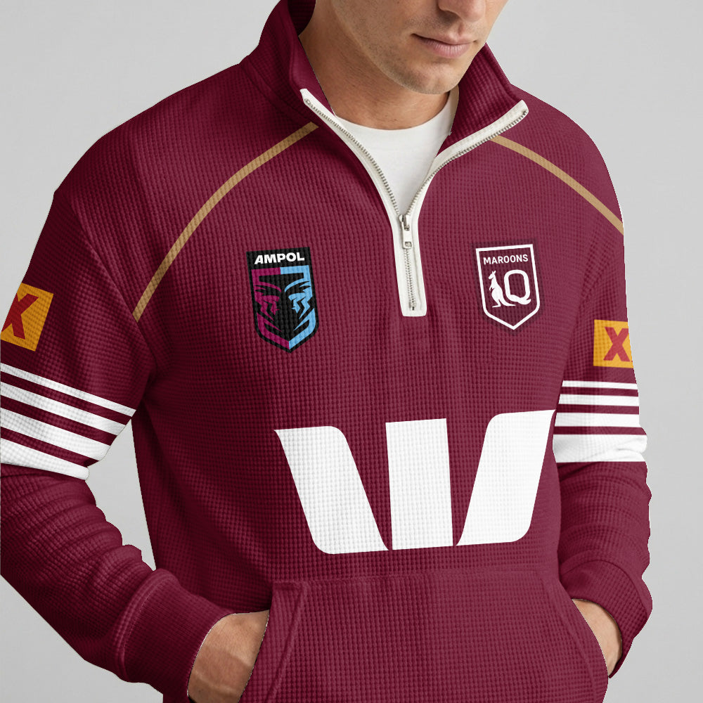 Queensland Rugby 2026 Munster Quarterzip Waffle Sweatshirt