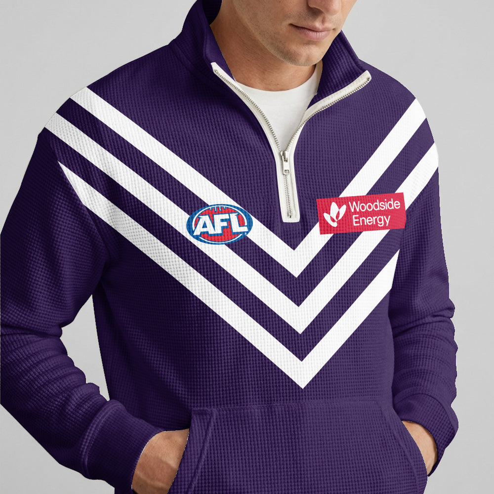 Fremantle Dockers Quarterzip Waffle Sweatshirt