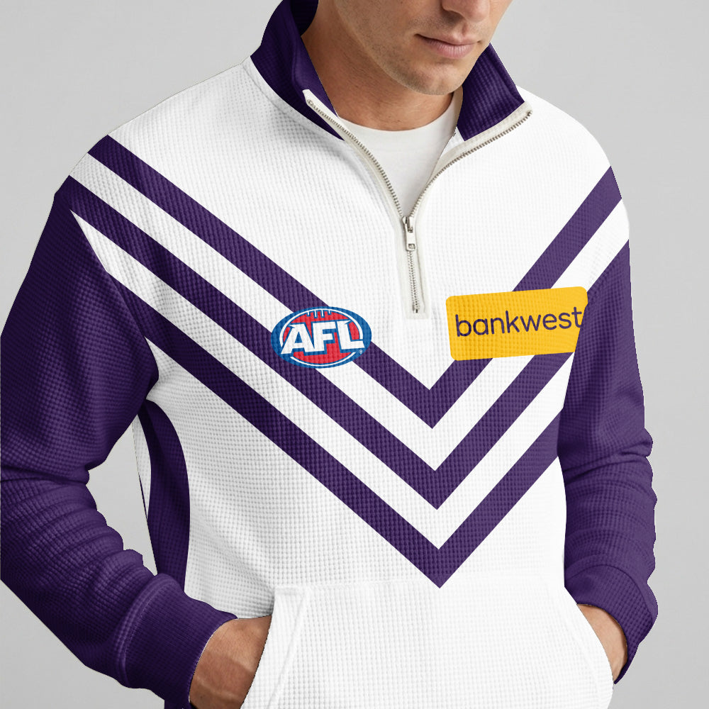 Fremantle Dockers Quarterzip Waffle Sweatshirt