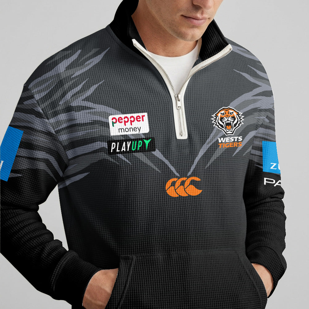 Tigers Quarterzip Waffle Sweatshirt