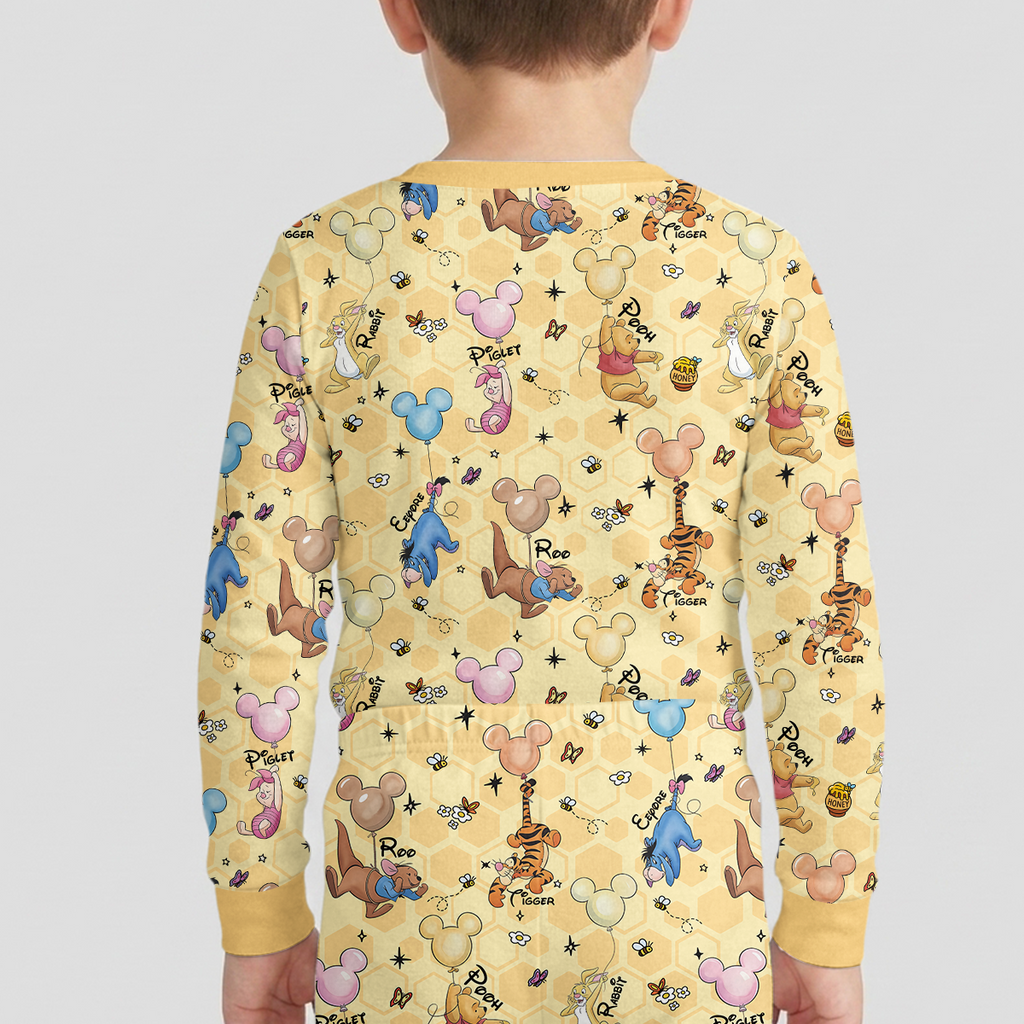 Baloons Bear and Friends Bamboo Two Piece Long Sleeve Pajama Set