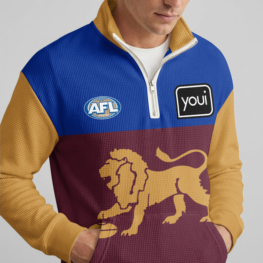 Brisbane Football Quarterzip Waffle Sweatshirt